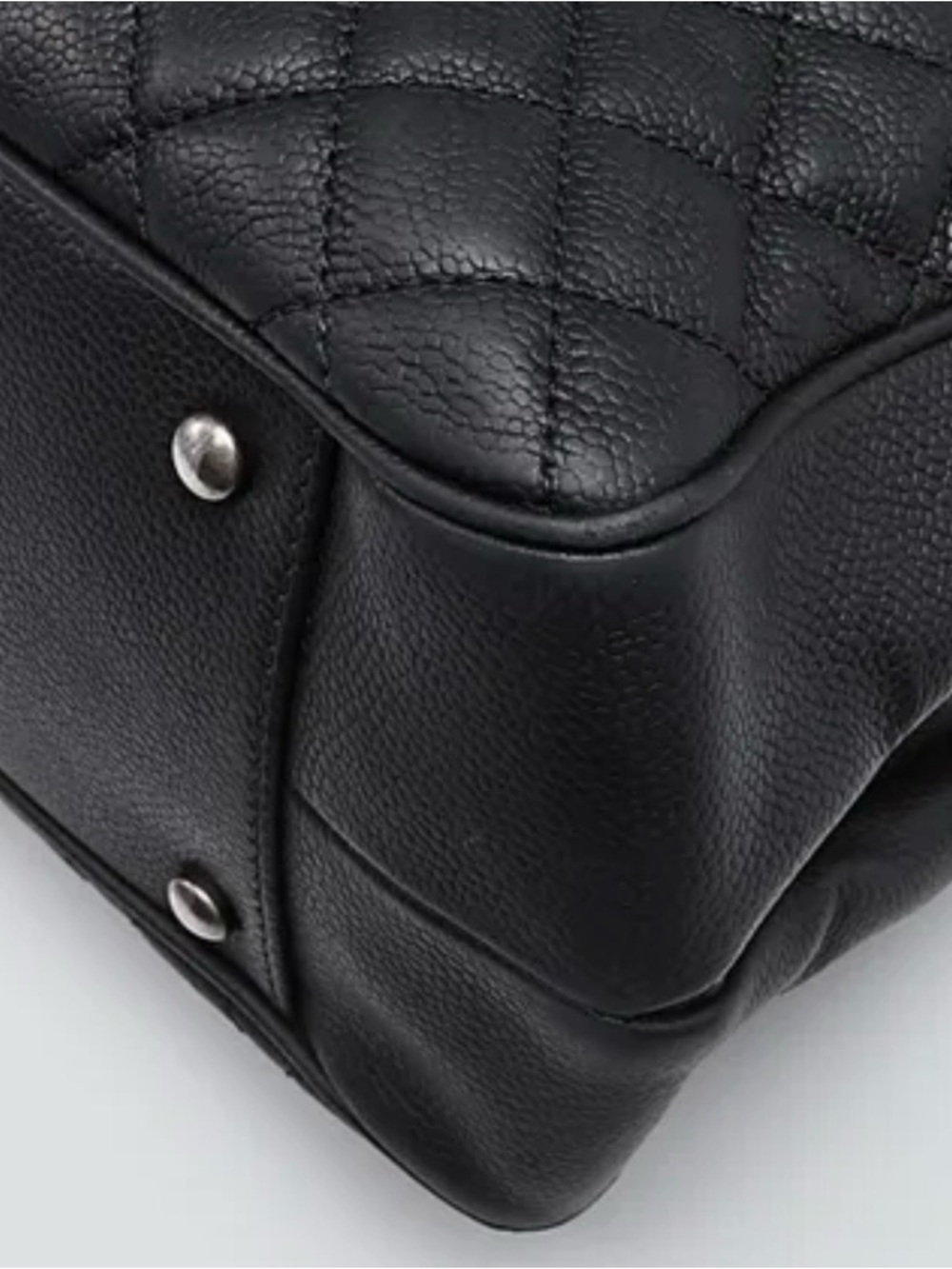 CHANEL QUILTED CC CHAIN MEDALLION BLACK CAVIAR SHOPPING TOTE - Picture 15 of 16